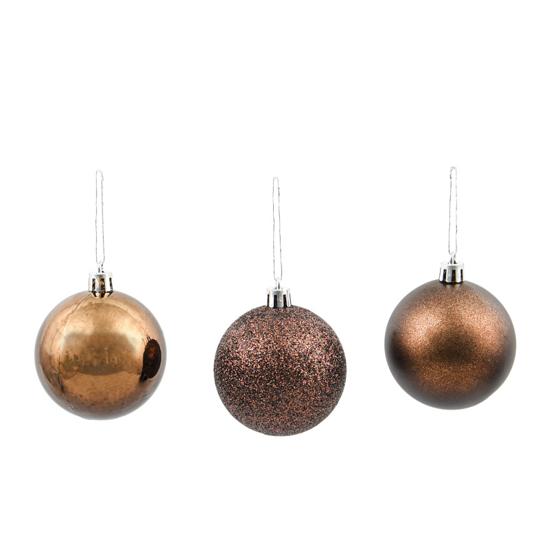 Lot de 6 boules marrons 