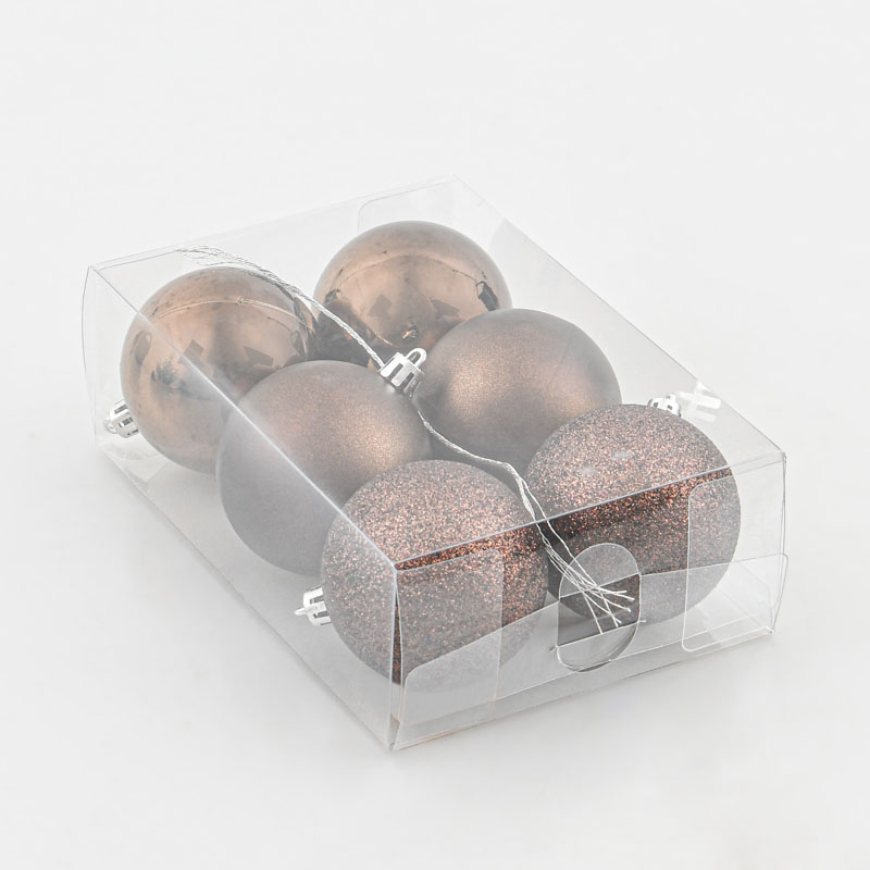Lot de 6 boules marrons 