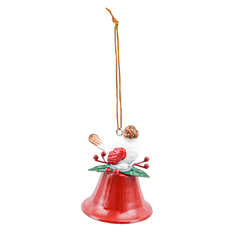 Cloche avec osieau à suspendre