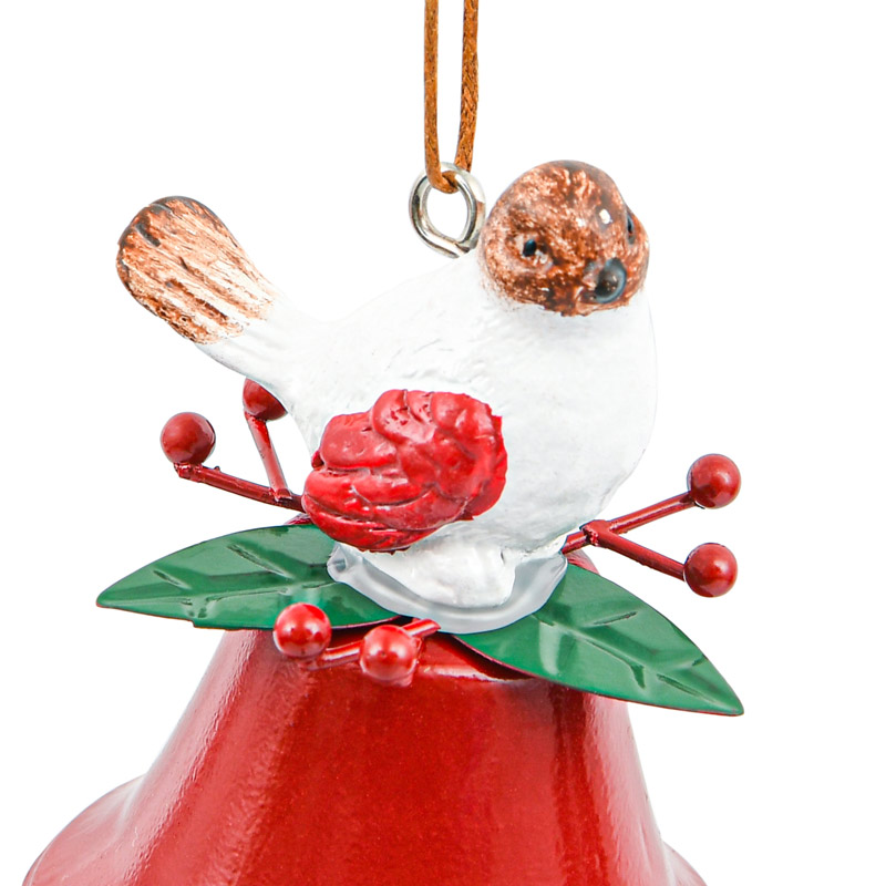 Cloche avec osieau à suspendre