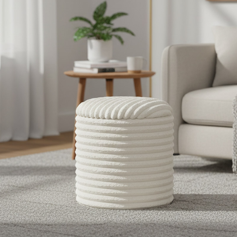 Pouf de rangement 'Lahti' imitation fourrure