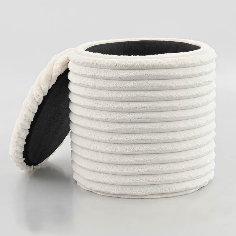 Pouf de rangement 'Lahti' imitation fourrure