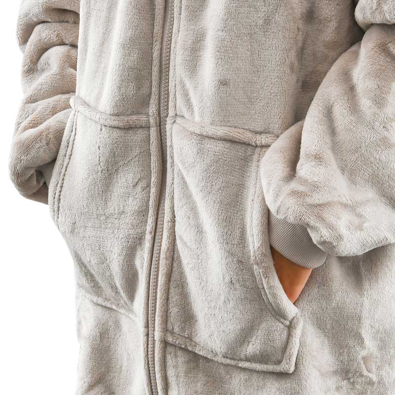 Pull plaid zippé beige clair 