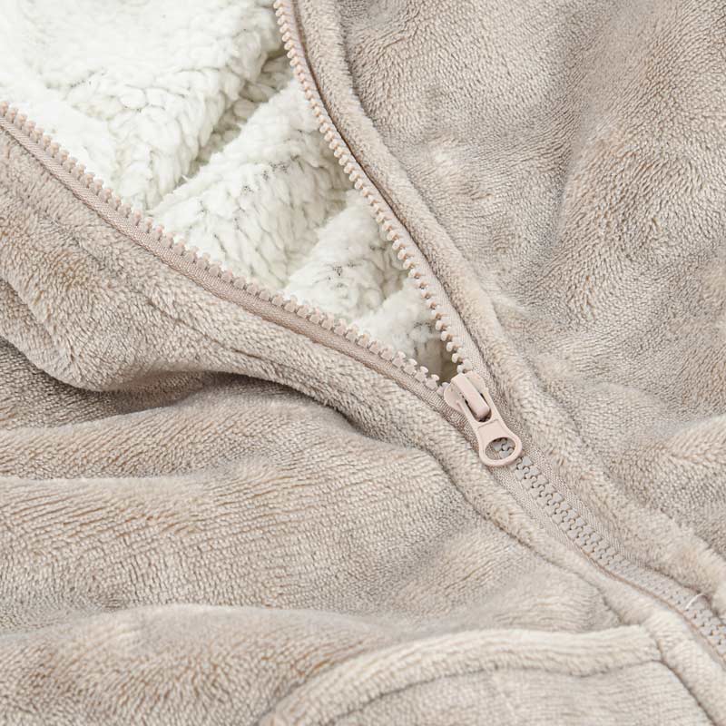 Pull plaid zippé beige clair 