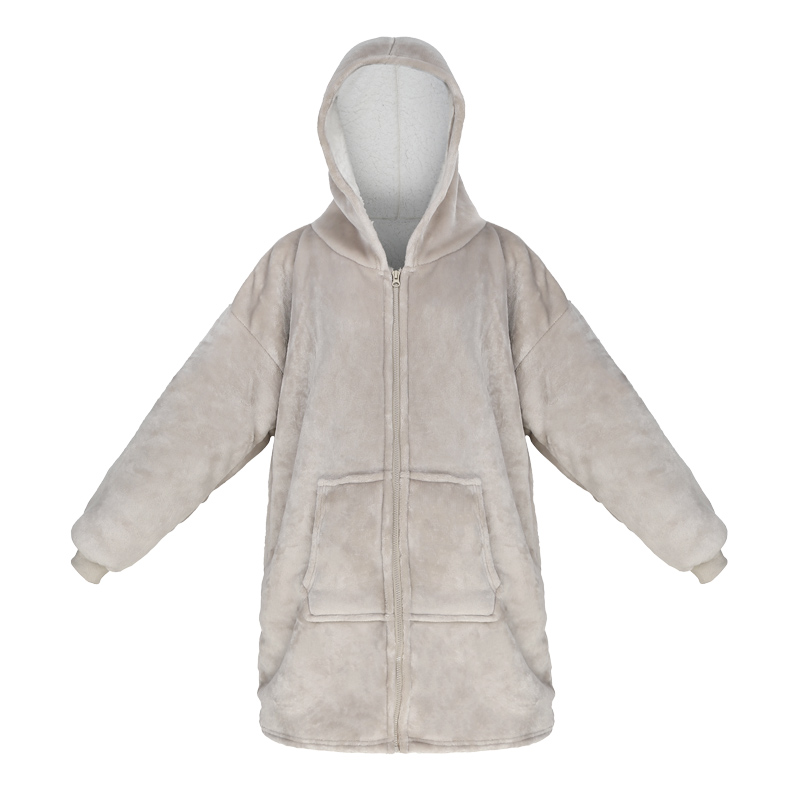 Pull plaid zippé beige clair 