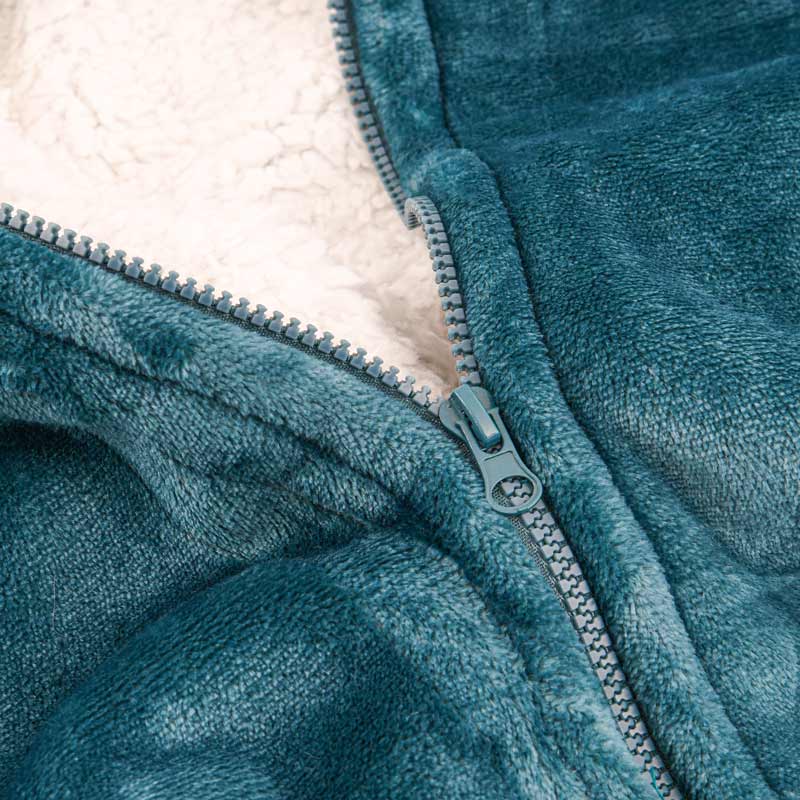 Pull plaid zippé bleu