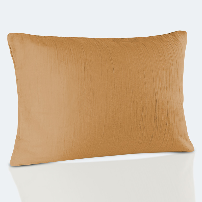 Taie oreiller gaze de coton 'Idylle' moka