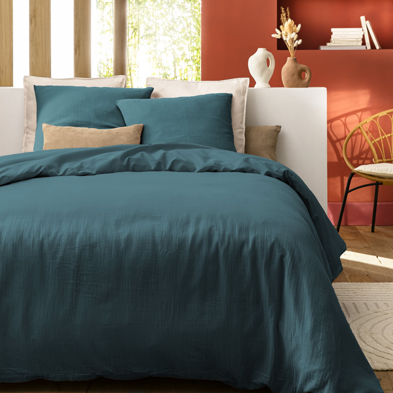 Housse de couette 'Idylle' bleu marine
