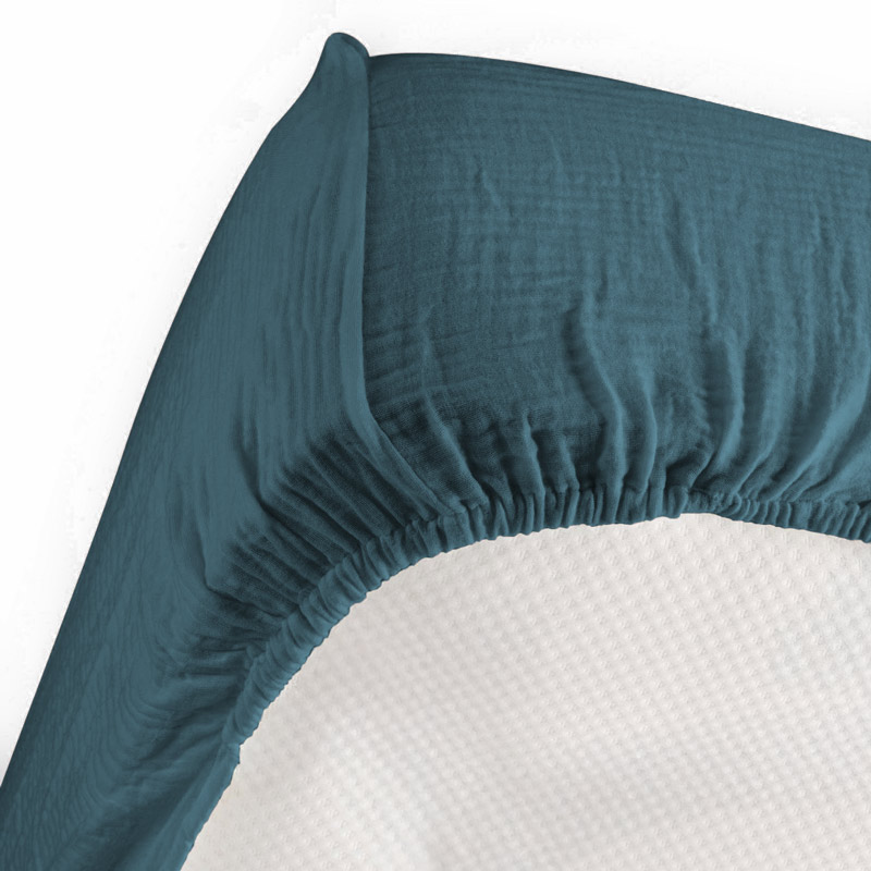 Drap housse 'Idylle' bleu marine