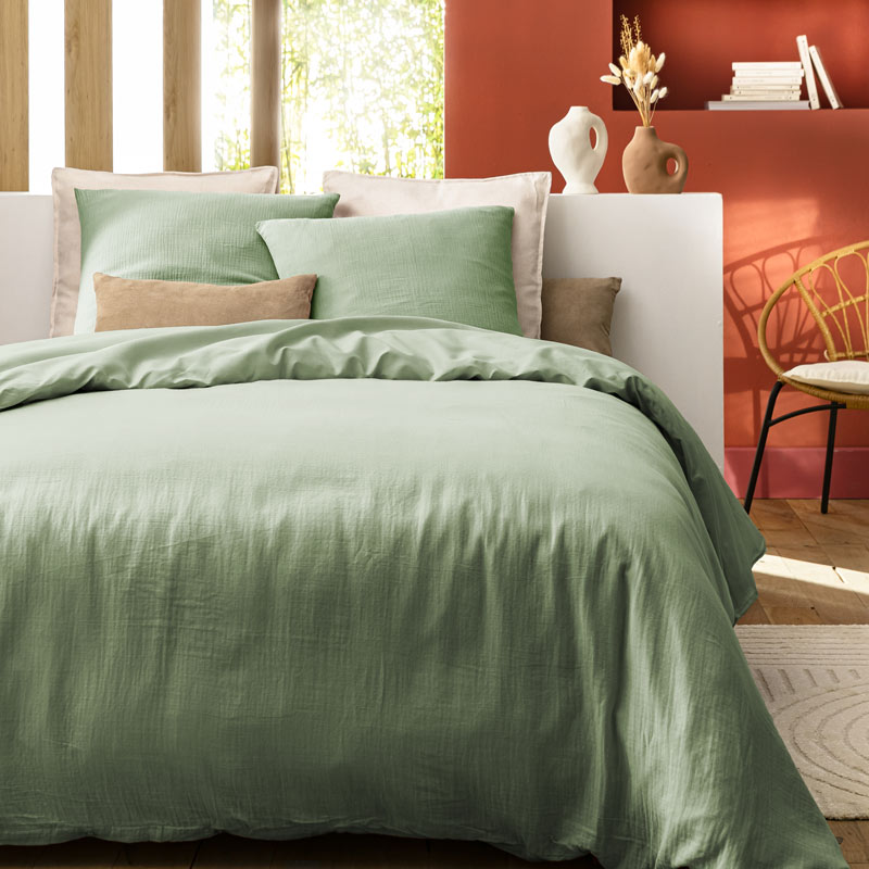 Housse de couette 'Idylle' vert céladon 