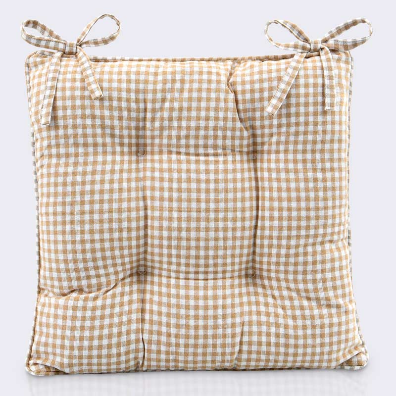 Coussin de chaise vichy 'Gustave' beige 