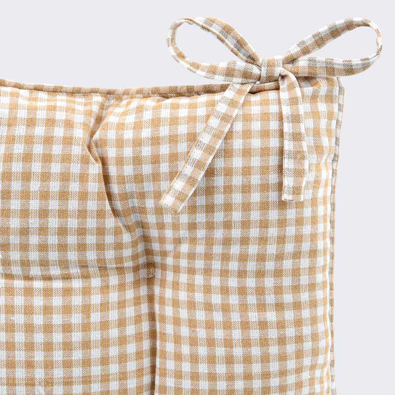 Coussin de chaise vichy 'Gustave' beige 