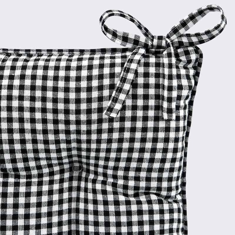 Coussin de chaise vichy 'Gustave' anthracite