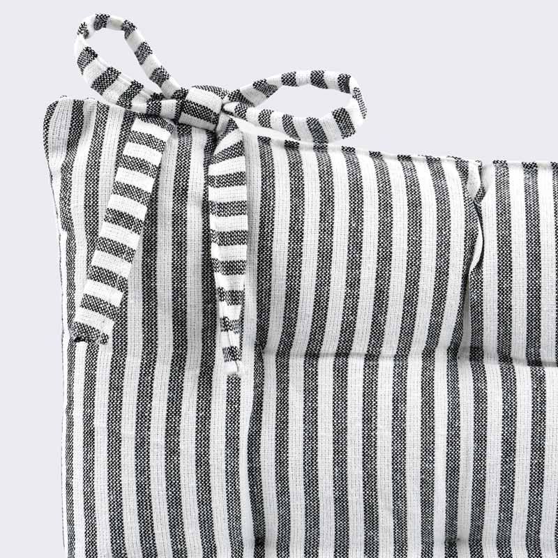 Coussin de chaise rayures 'Léon' anthracite