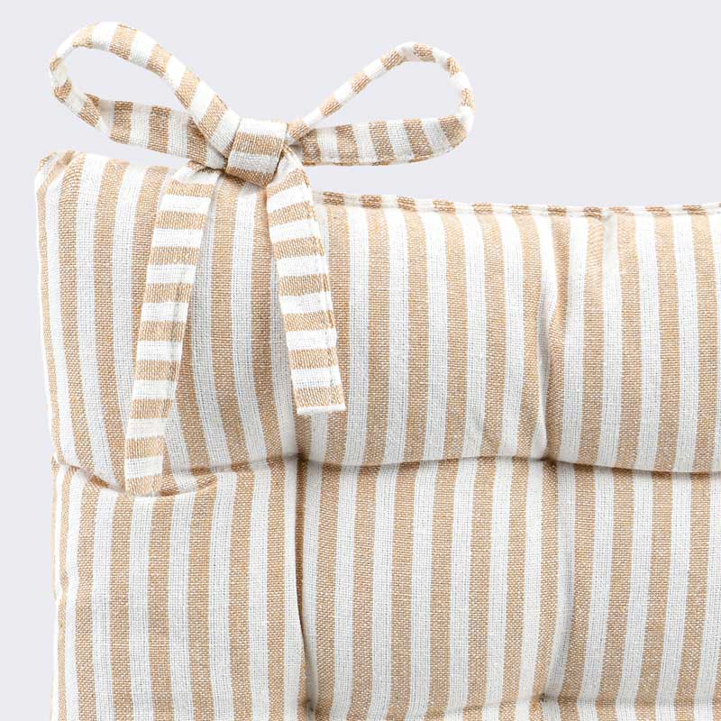 Coussin de chaise rayures 'Léon' beige