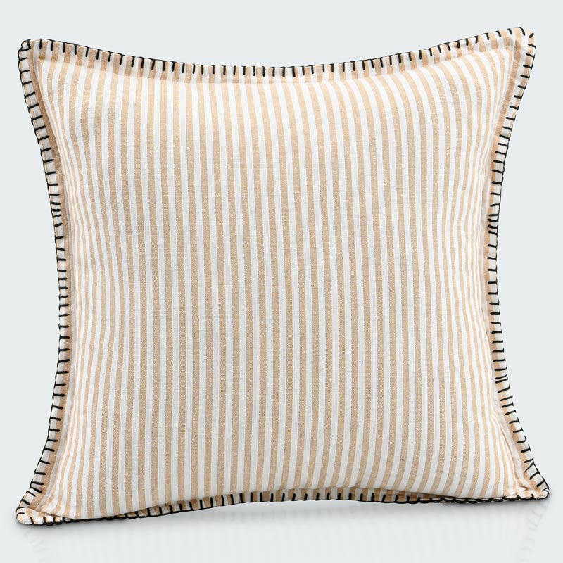 Coussin à rayures beige 'Léon'