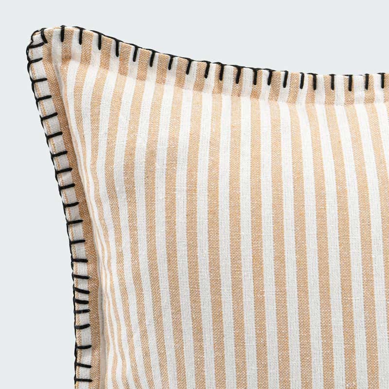 Coussin à rayures beige 'Léon'