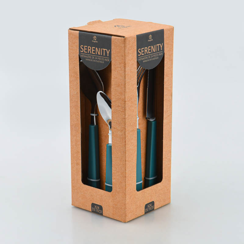 Ménagère 24 pièces 'Serenity' bleu vert 