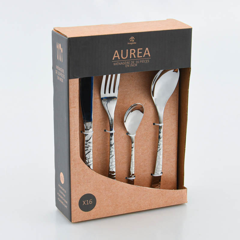 Ménagère 16 pièces 'Aurea' grise 