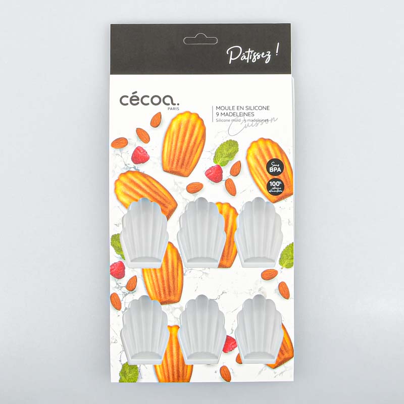 Moules pour 9 madeleines en silicone 