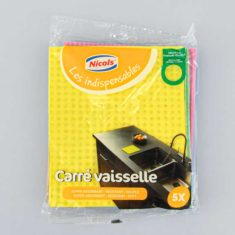 Lot 5 carrés vaisselle jaune