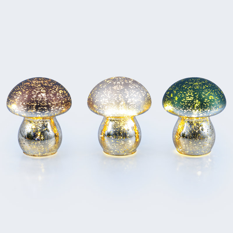 Champignon lumineux LED en verre