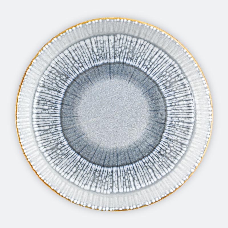 Assiette multiusage 'Santorini' bleue grise