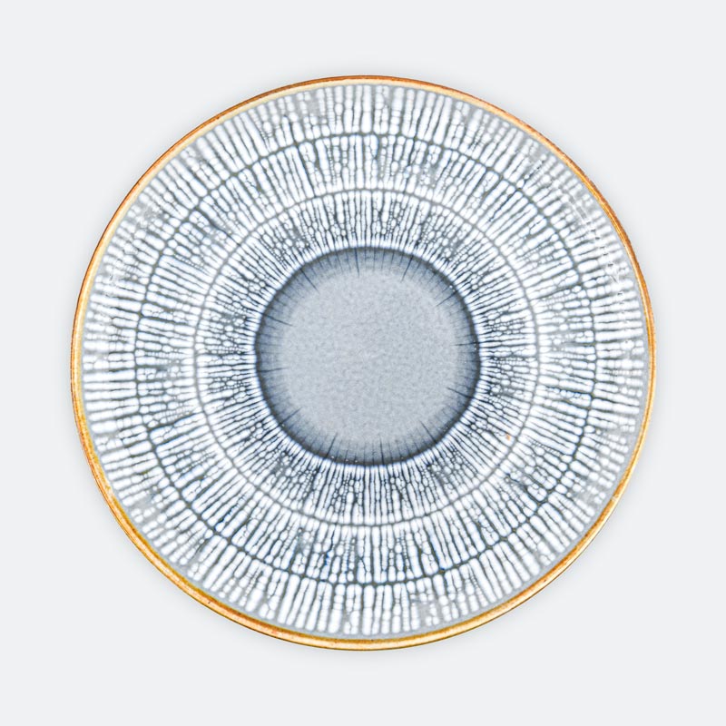 Assiette à dessert 'Santorini' bleue grise