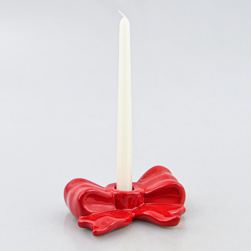 Bougeoir noeud rouge 