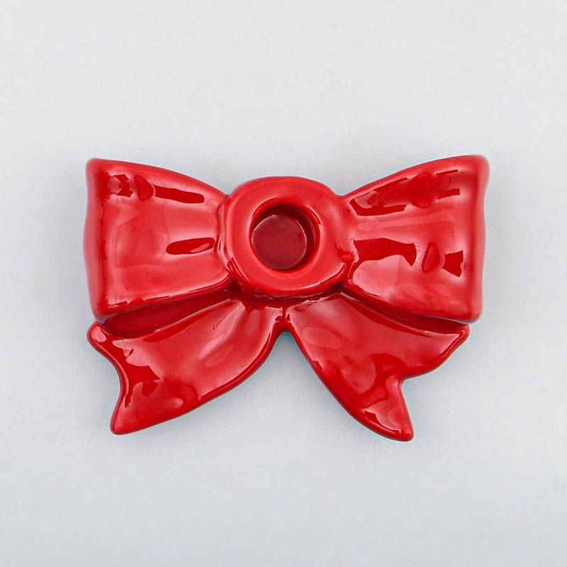 Bougeoir noeud rouge 