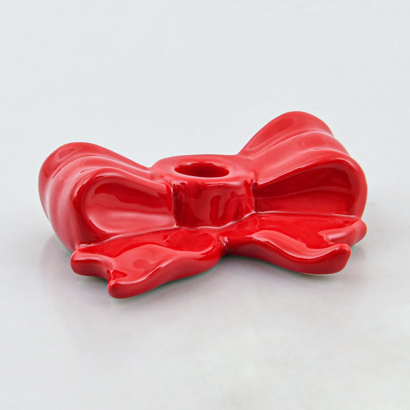 Bougeoir noeud rouge 