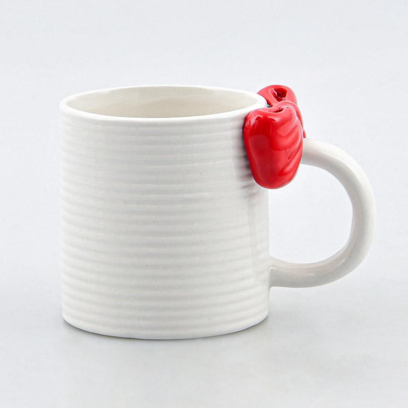 Mug 'Noeud' blanc et rouge 38cl 
