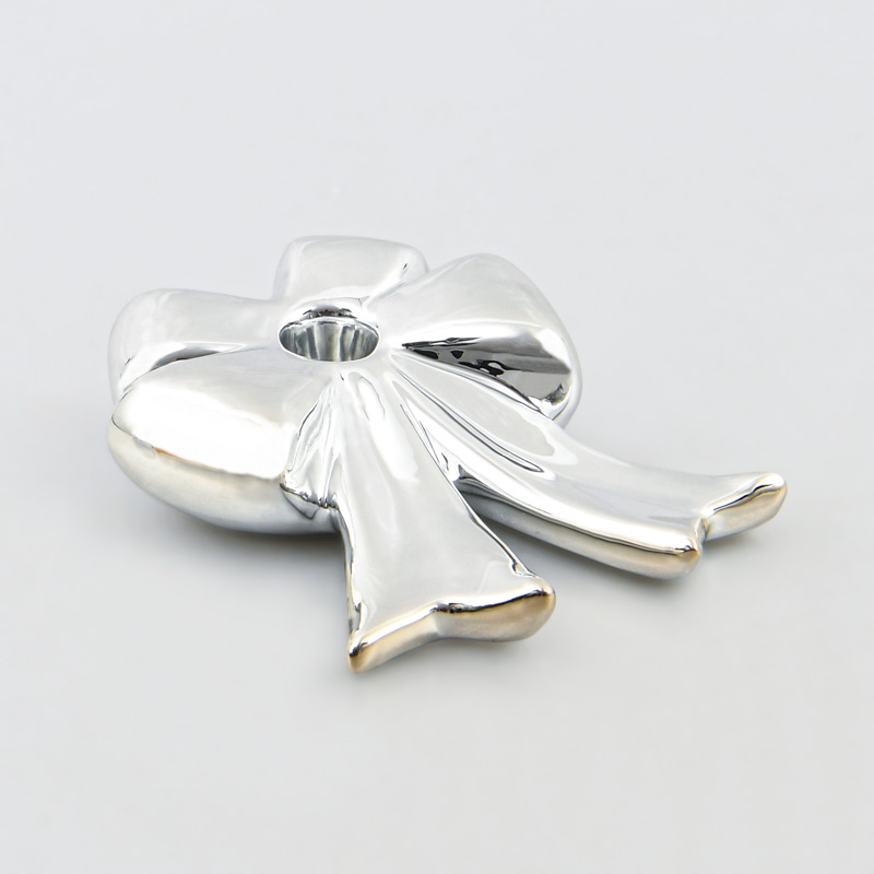 Bougeoir noeud argenté 