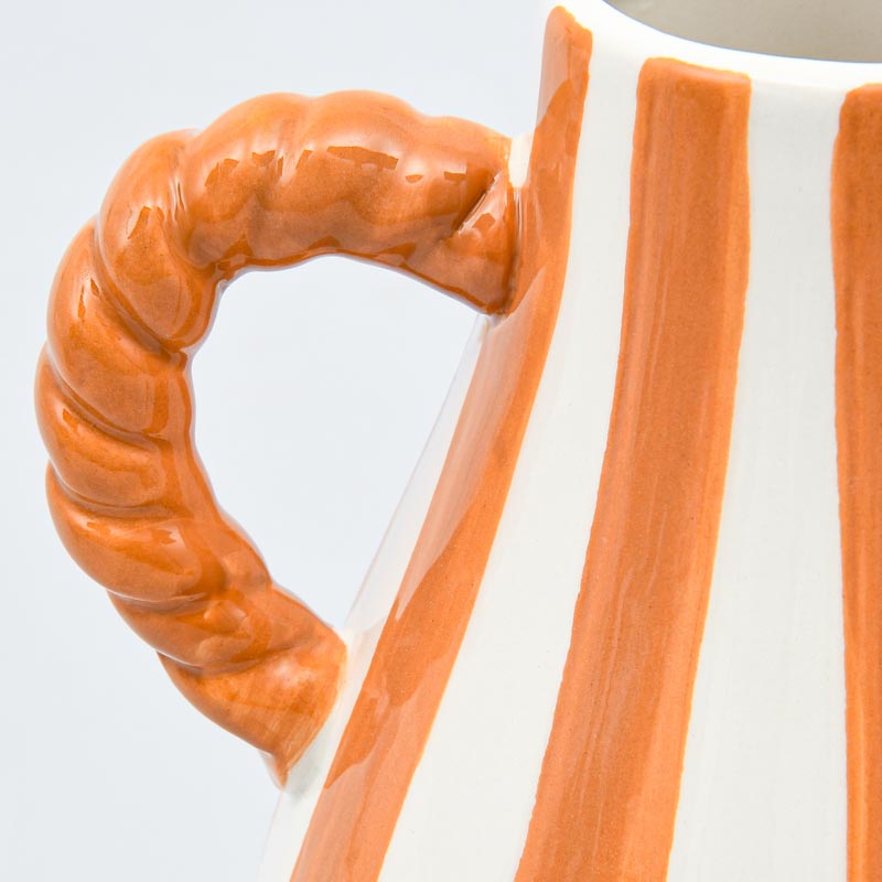 Vase rayé anse torsadée 