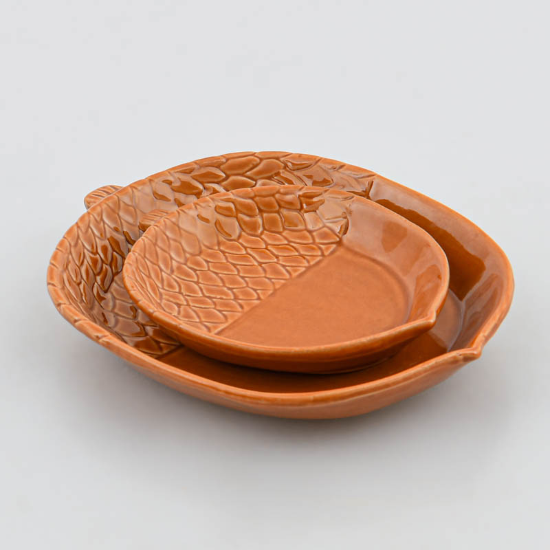 Vide-poche gland 'Coeur d'Automne' marron