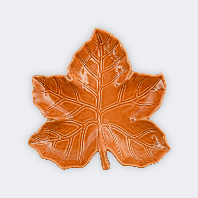 Vide-poche feuille 'Coeur d'Automne' marron