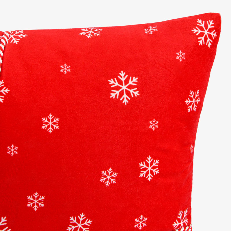 Coussin velours imprimé Noël rouge