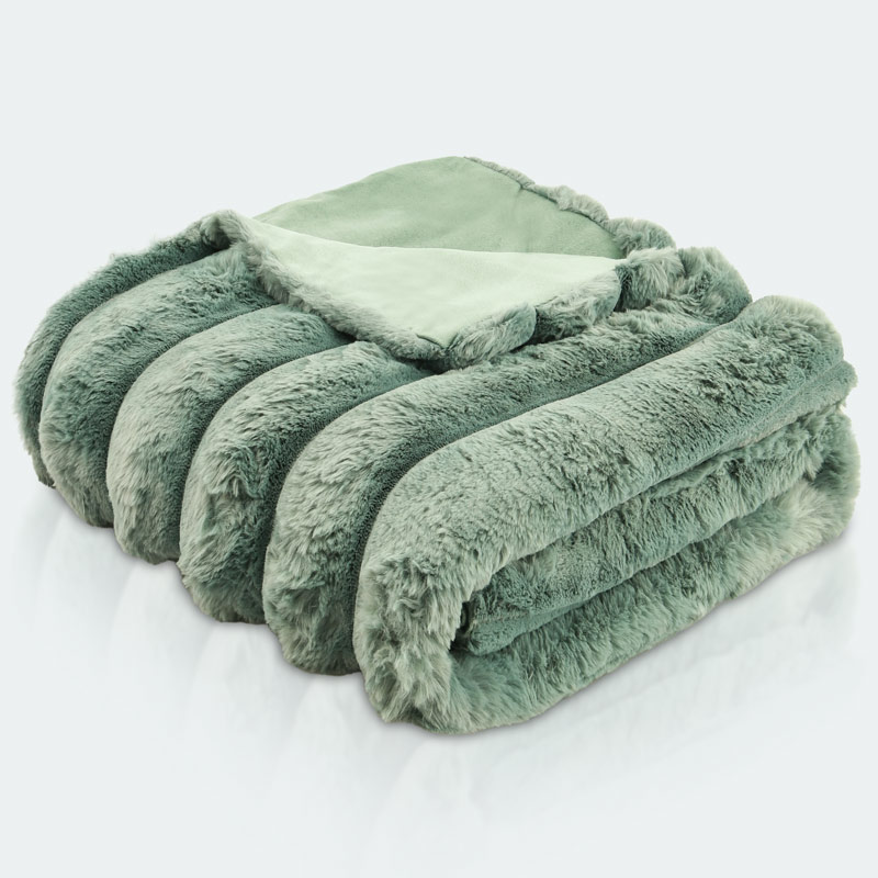 Plaid 'Astrid' imitation fourrure celadon 