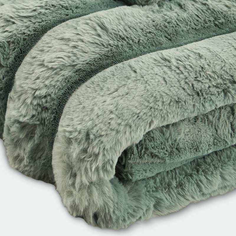 Plaid 'Astrid' imitation fourrure celadon 