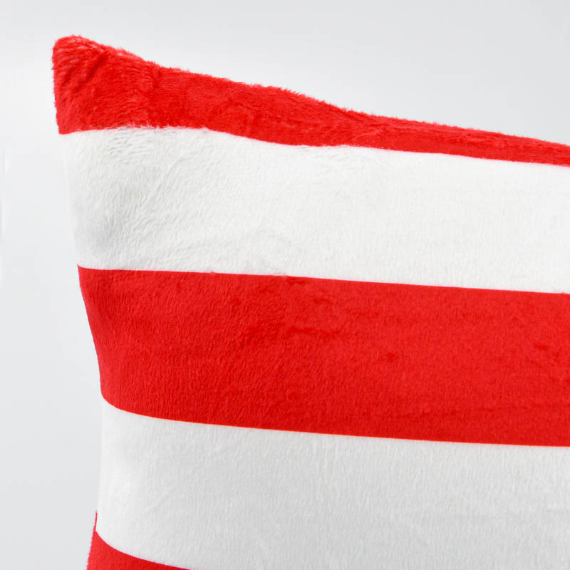 Coussin velours noeud à rayures 