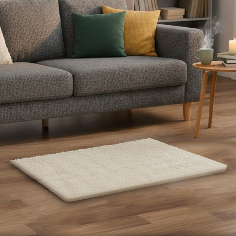 Tapis 'Bubble' imitation fourrure beige