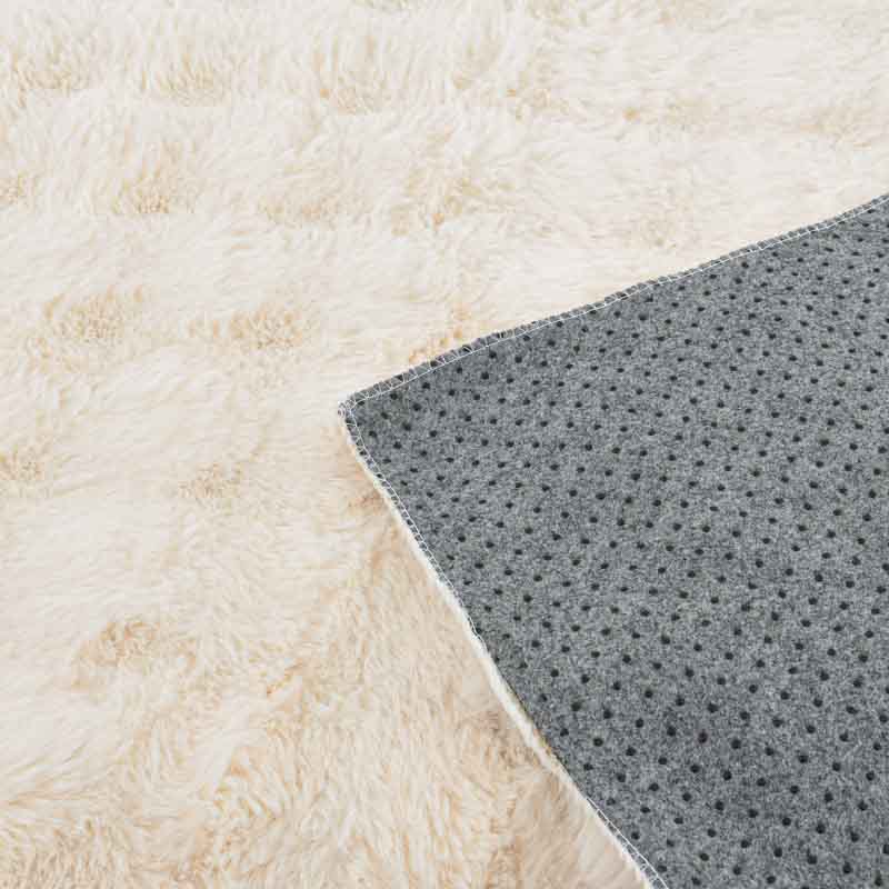 Tapis 'Bubble' imitation fourrure beige