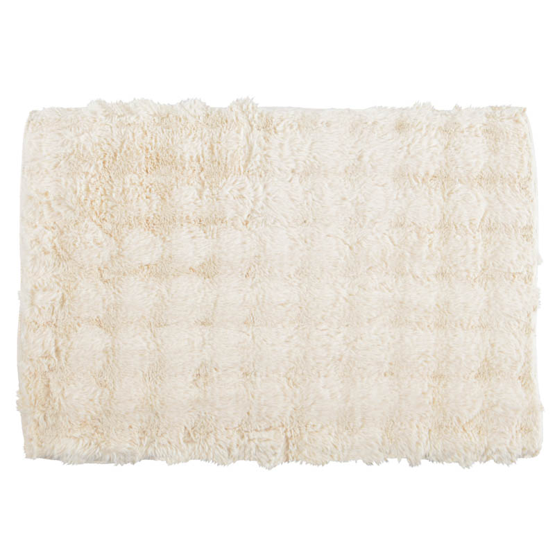 Tapis 'Bubble' imitation fourrure beige