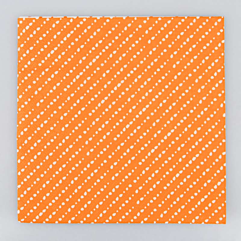 Lot de 20 serviettes orange à pois
