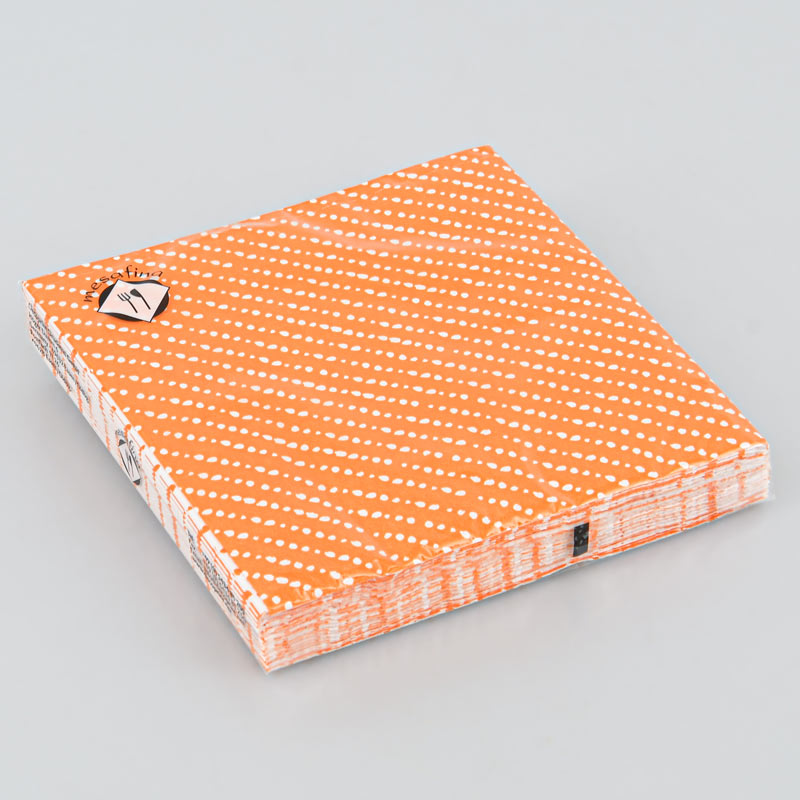 Lot de 20 serviettes orange à pois