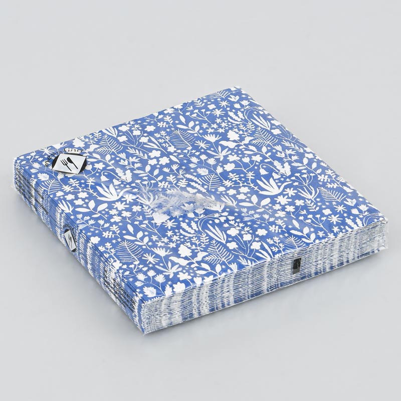 Lot de 20 serviettes jardin bleu