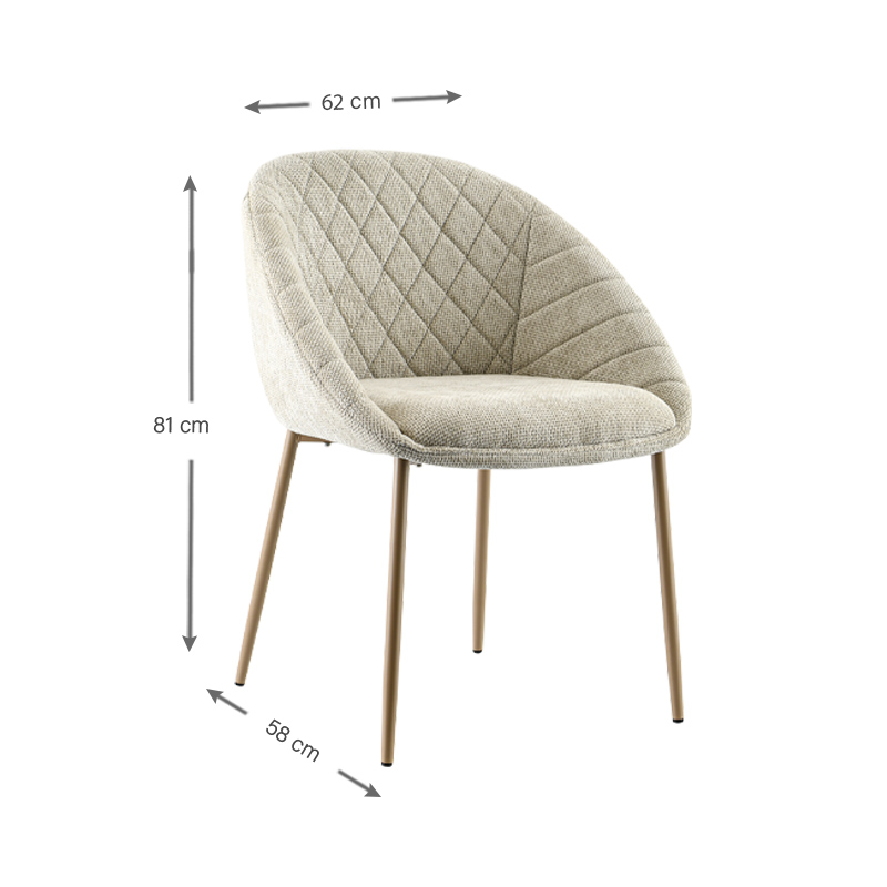 Fauteuil de table 'Margot' beige