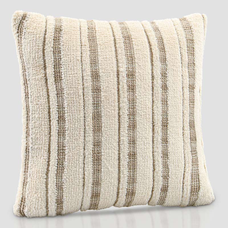 Coussin tufté 'Maia' écru et beige