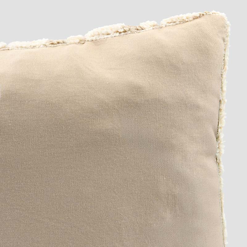 Coussin tufté 'Maia' écru et beige