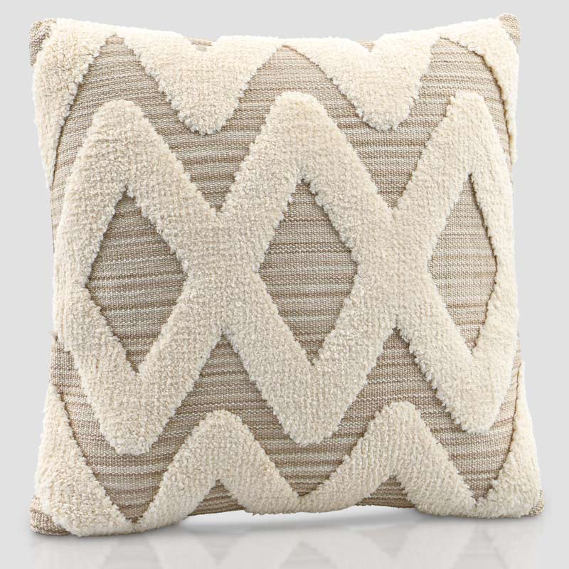 Coussin tufté losanges 'Nepthys' beige